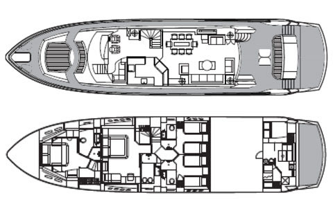 Sunseeker Yacht 88 - Layout