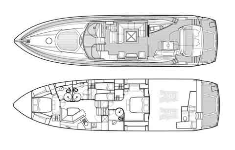 Sunseeker Predator 72 - Layout