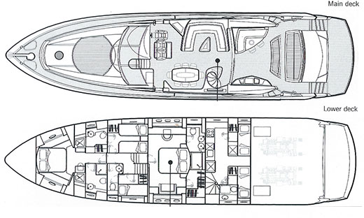 Sunseeker Predator 82 - Low Profile - Layout